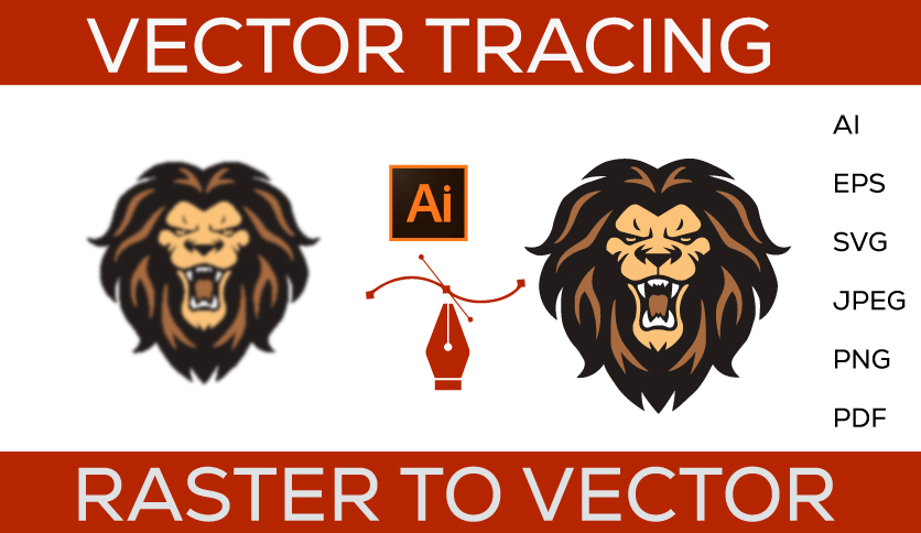 I will make image to vector, raster to vector, convert to ai, eps, svg, pdf