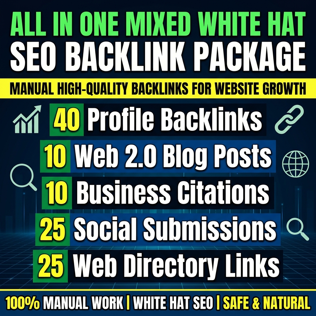 All in One Mixed White Hat SEO Backlink Package