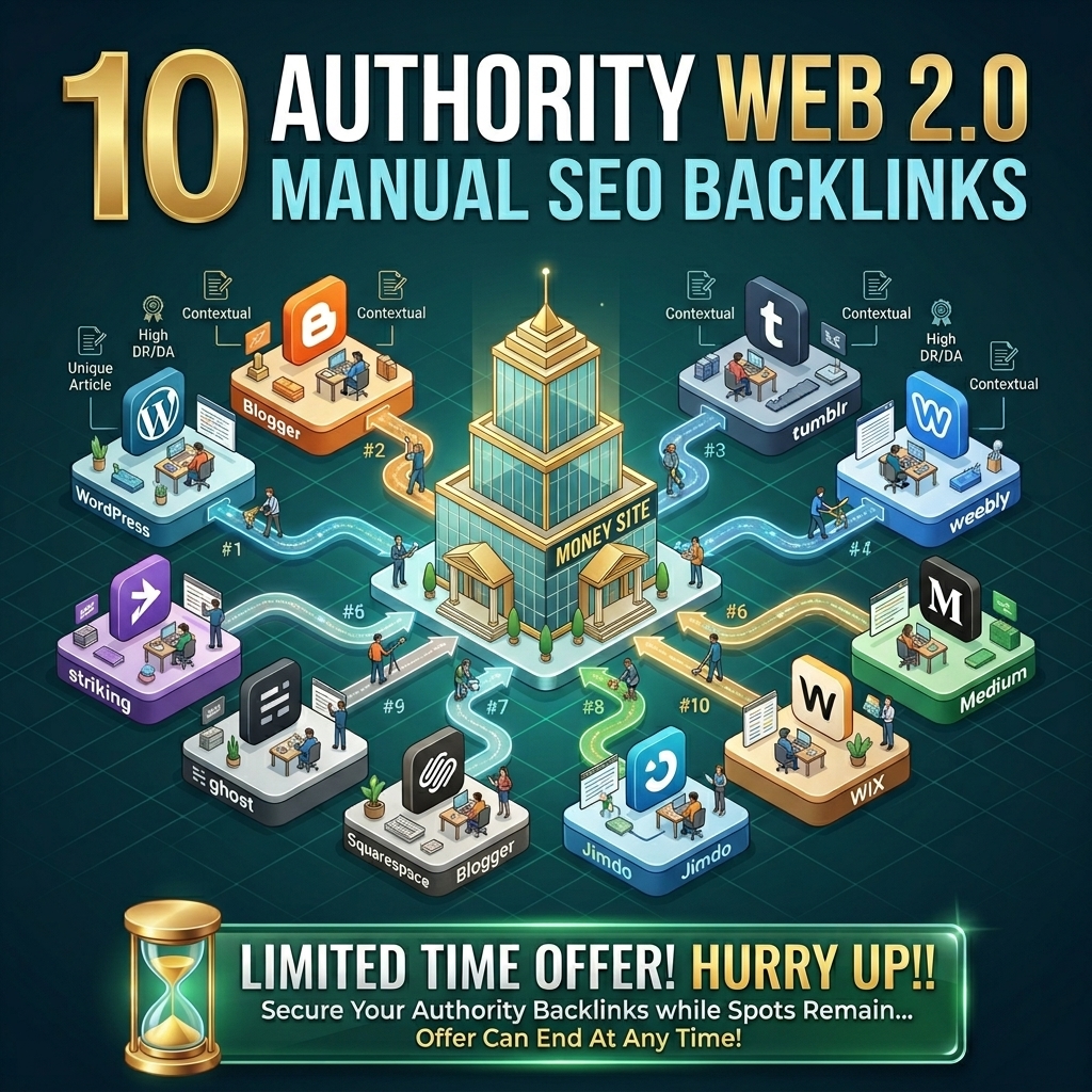 10 Authority Web 2.0 Manual SEO Backlinks