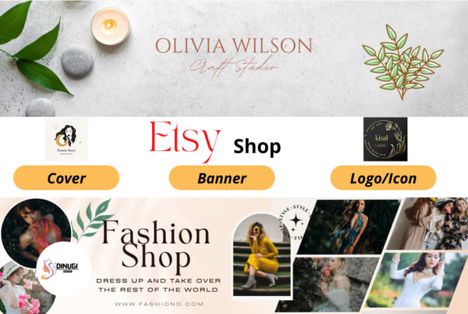 I will design your etsy shop banner, cover, or logo...