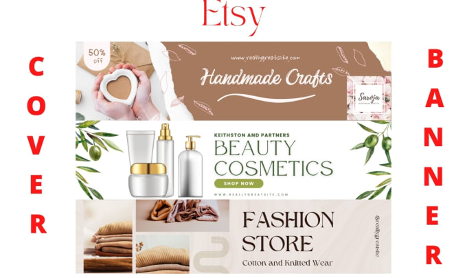 I will design your etsy shop banner, cover, or logo in 2 hour