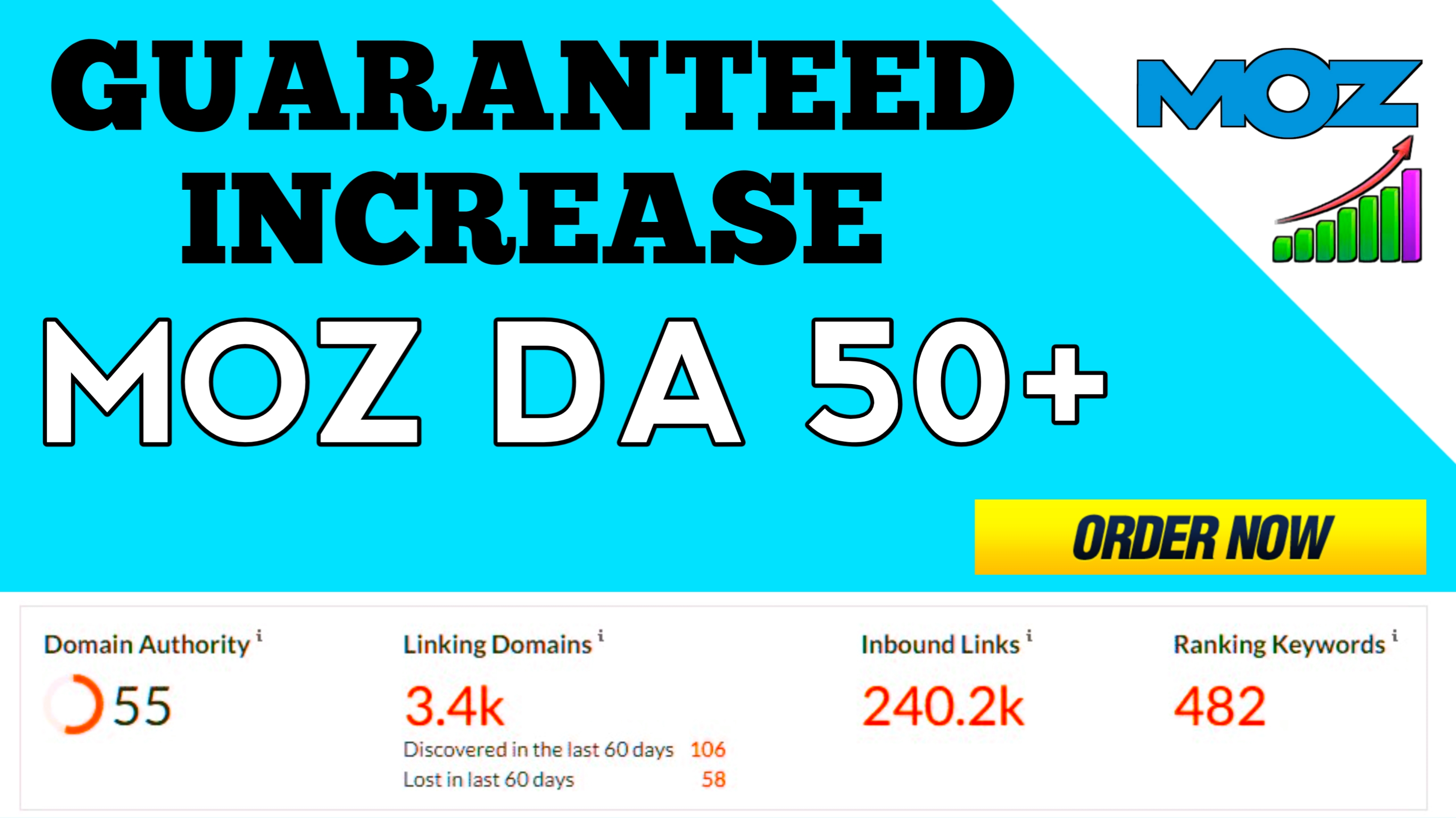 Increase your MOZ domain authority by DA40+ guarantee...