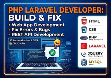 I Will Build PHP Laravel Web Applications and Fix Bug...