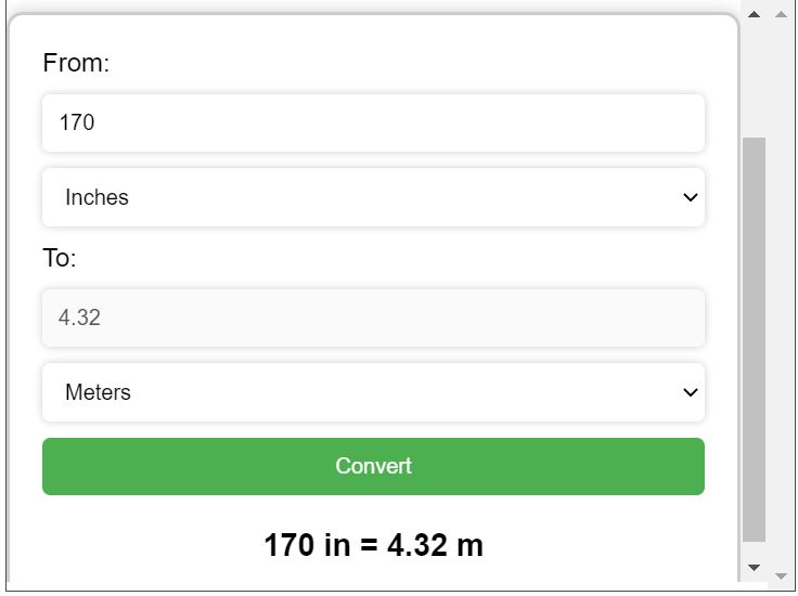 Distance Unit Converter Tool for your Web Application built with HTML, CSS and JS