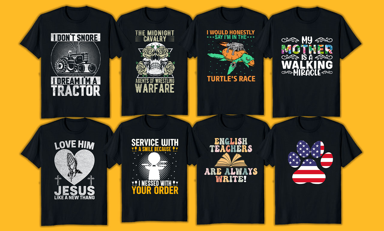 t shirt design for pod business merch by amazon or gearlaunch in 24 hour