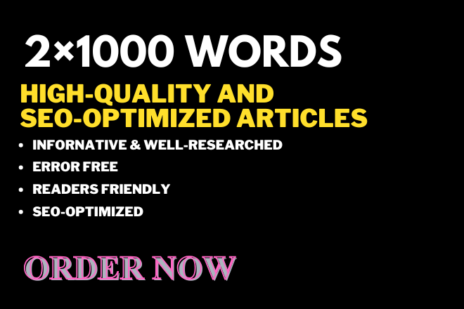 2 &times; 1000 Words, High-Quality creative content 