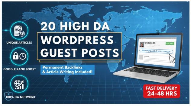 I will write and publish 20 articles on high DA WordPress sites with permanent guest post backlinks