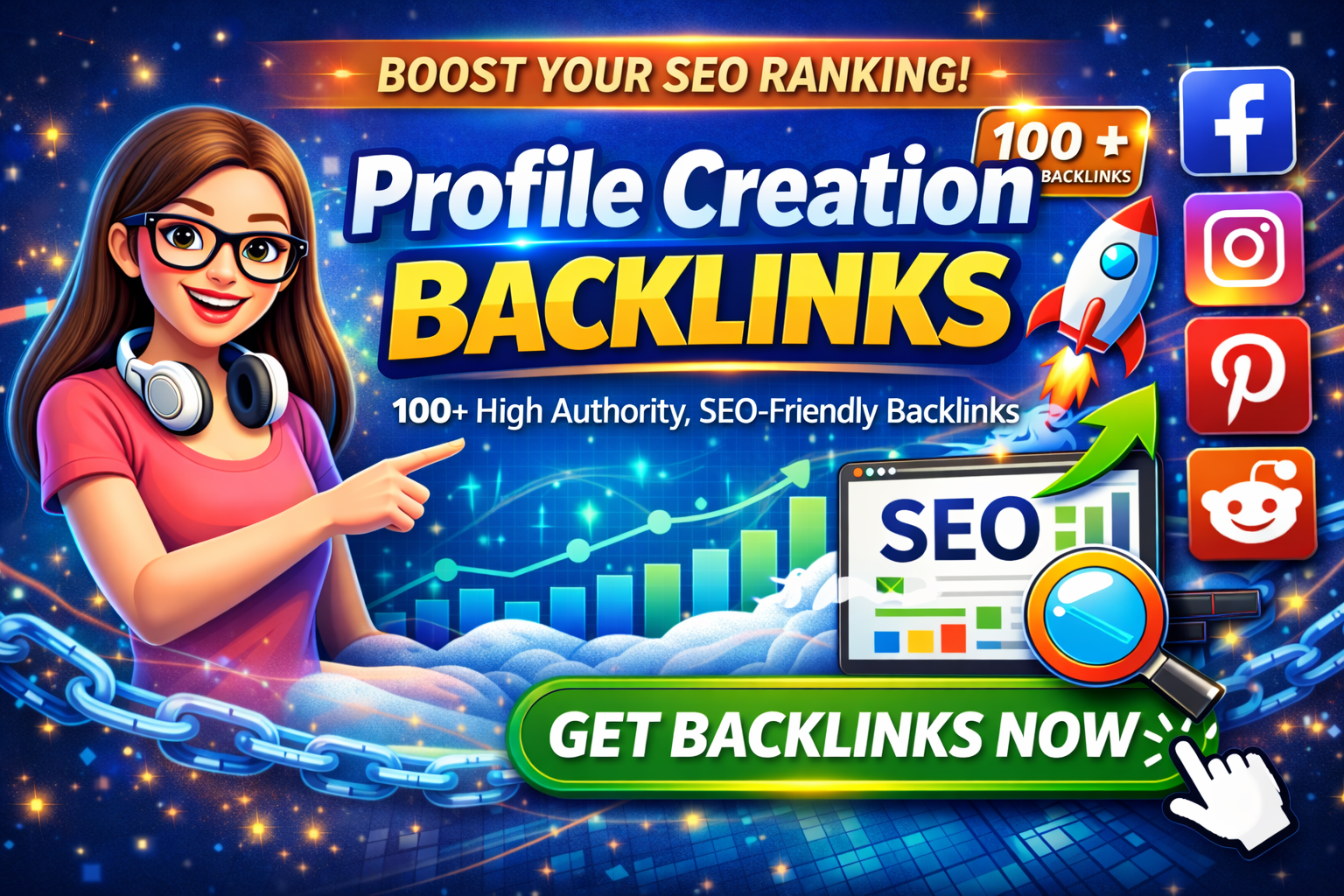 I Will do 100 Plus PR-9 Powerful & High-Quality Profile Creation Backlinks for Your Website 