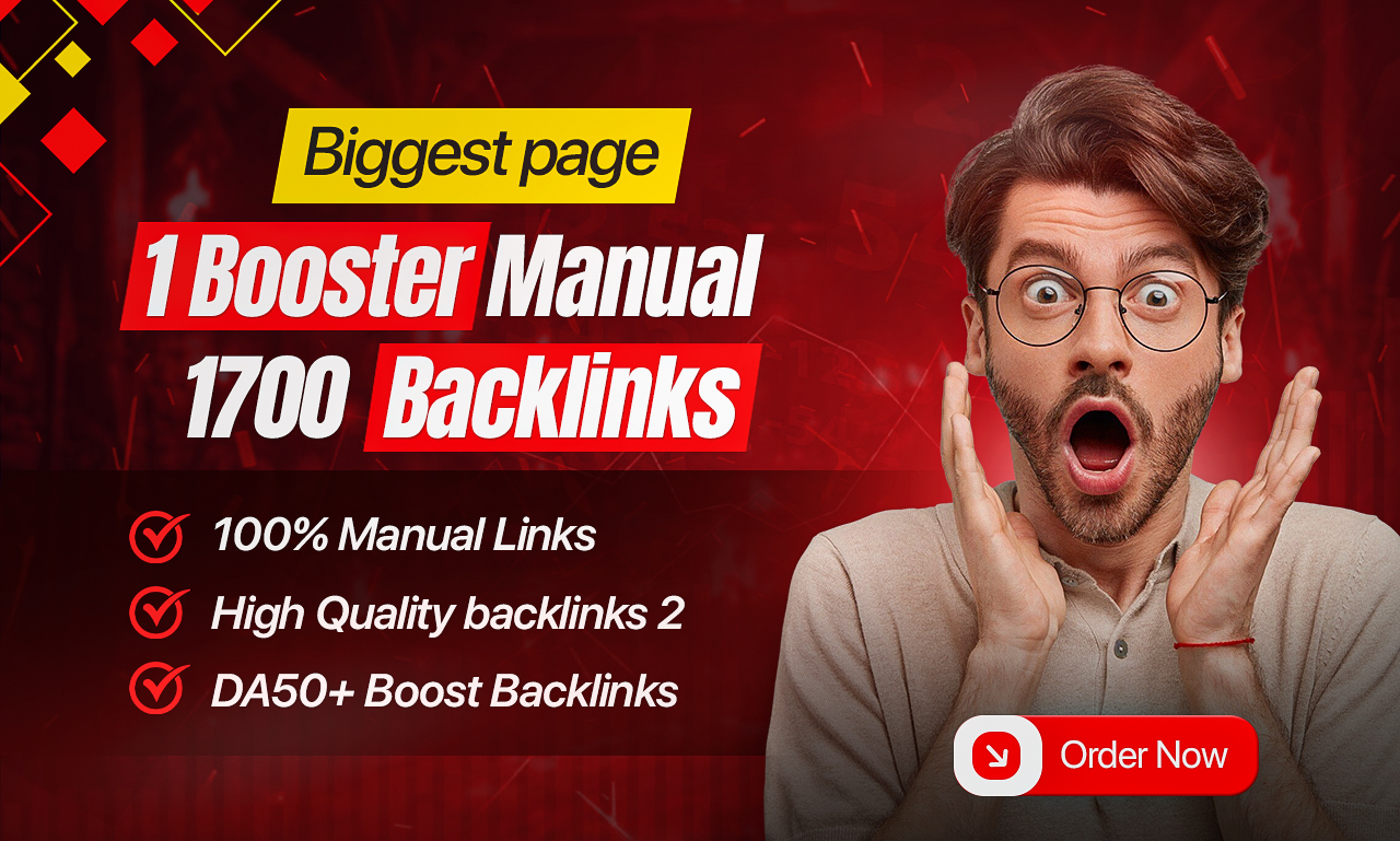 Google Page 1 SEO Rank Booster 1700+ Manual High DA Backlinks for Website Ranking