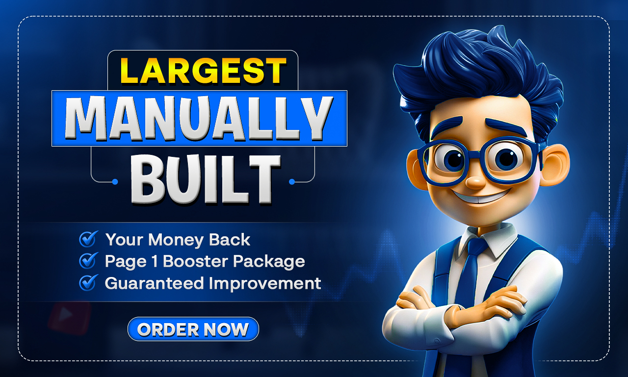 Largest Manually Built to Google Page 1 with Powerful SEO backlinks Booster Package