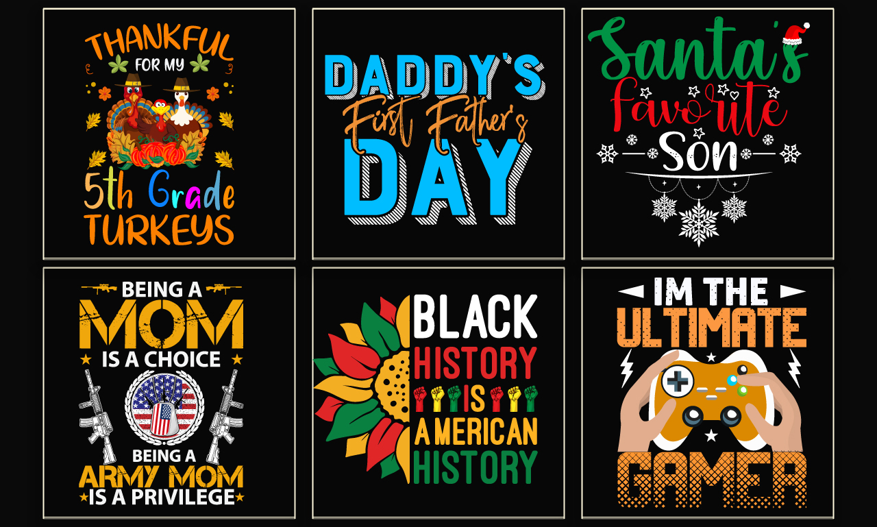 I will do custom typography t shirt design and graphic t shirt for clothing brand