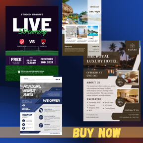 I will design professional flyers, brouchers, business cards, banners and social media ads 