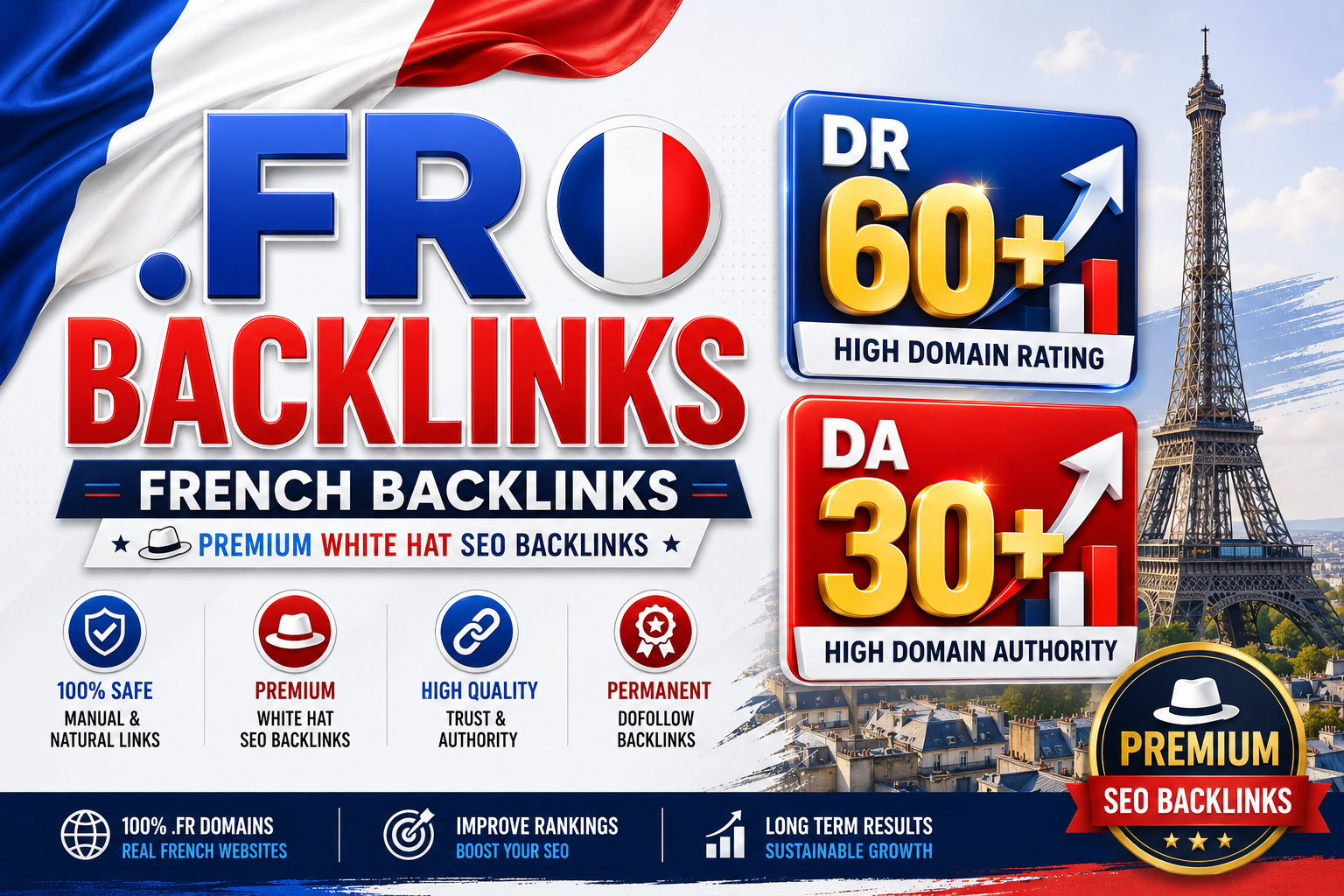 I will create 50 High-Quality. Fr French DR 60+ and D...