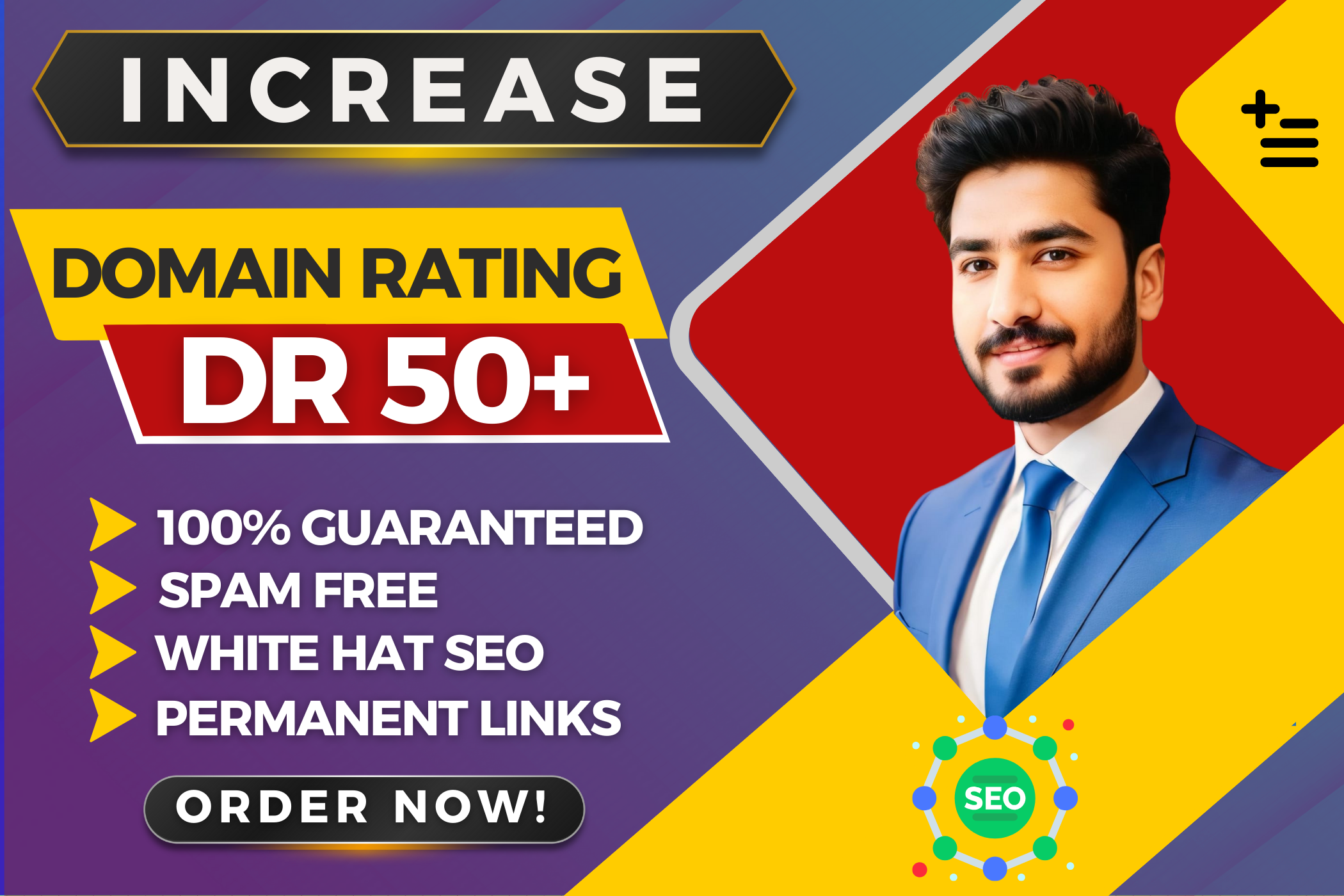 I will increase domain rating DR 50+