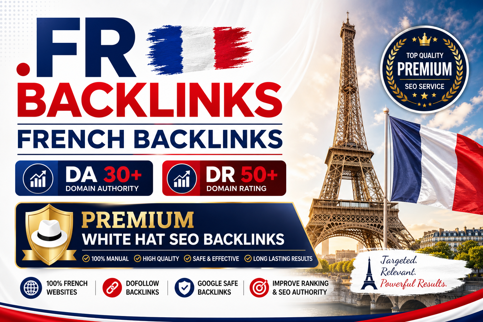 I will create 50 High-Quality. Fr French PBN Backlink...