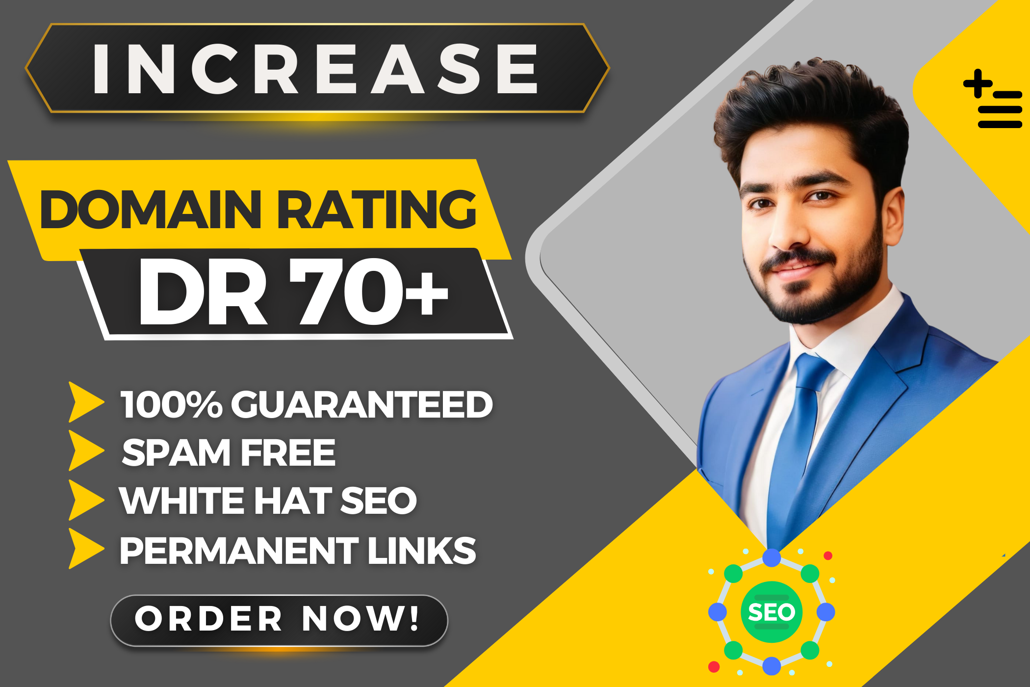 I will increase ahrefs domain rating DR 70+ Guarantee...