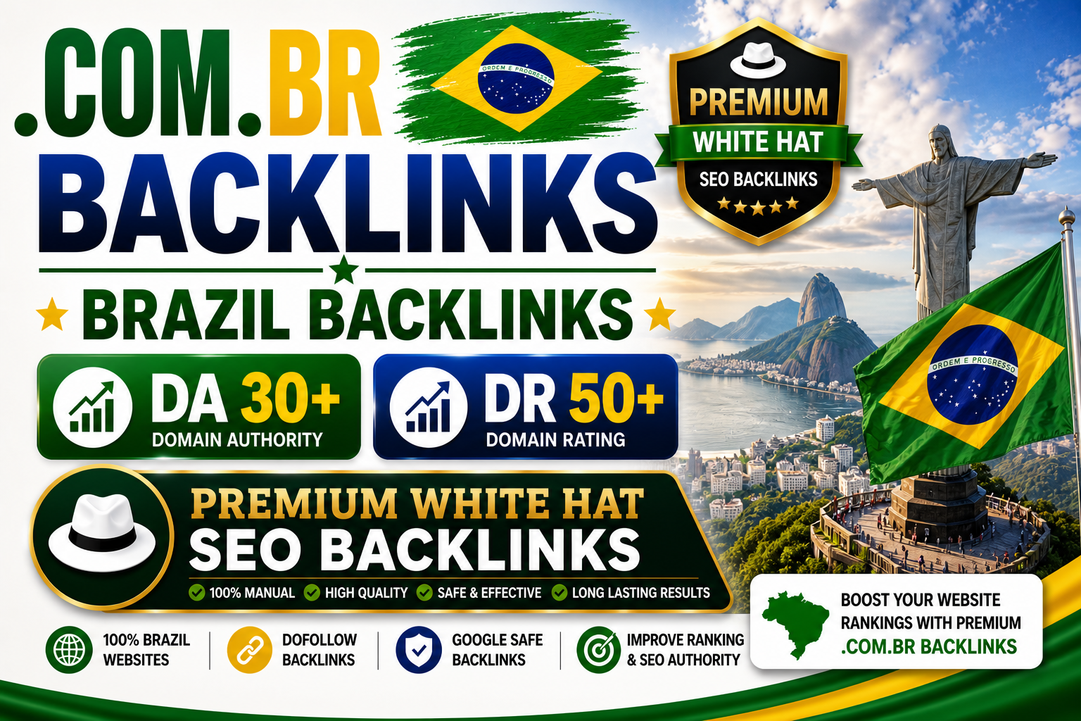I will create 50 High Quality .BR Backlinks to Improve Ranking