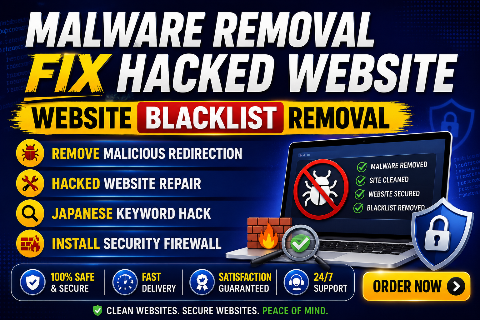 I will remove malware, fix hacked WordPress website and clean viruses