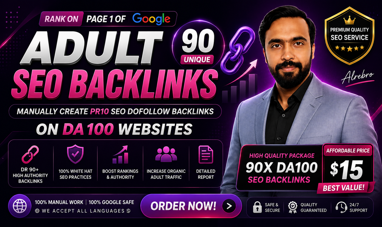 Manually 90 UNIQUE PR10 SEO Adult BackIinks on DA100 ...