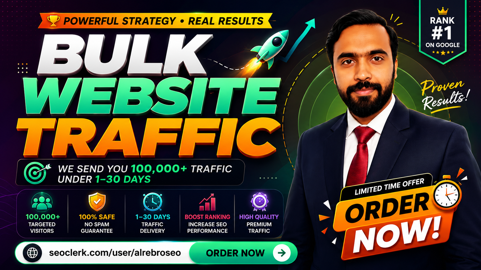 Provide Bulk Traffic 100,000 for any Website