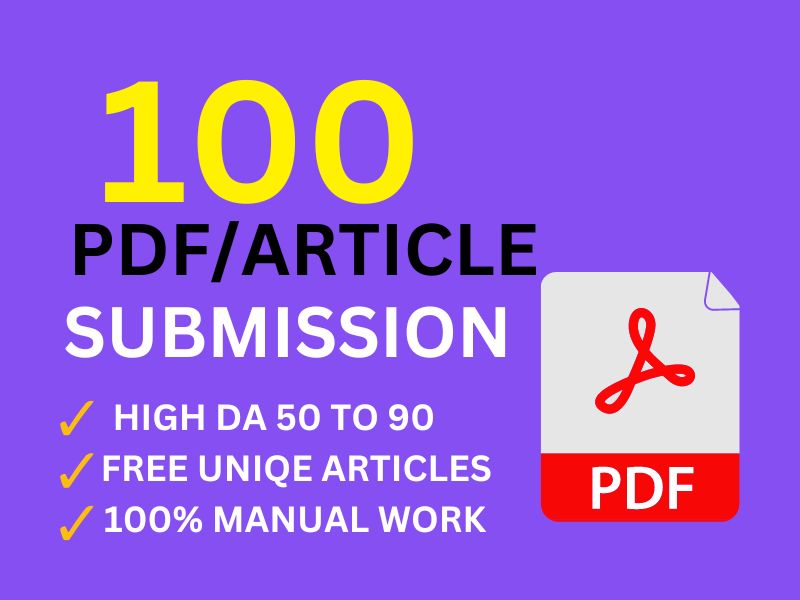 I will provide 100 PDF submission to top-sharing site...