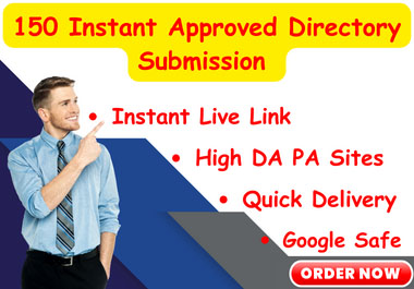 Instant Approved 150 Directory Submission high DA bac...