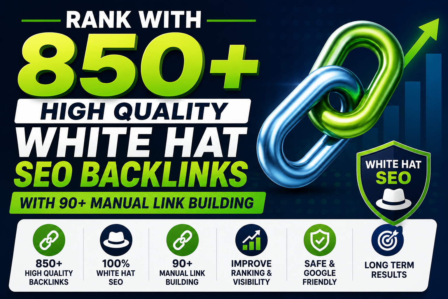 Rank with 850+ high quality white hat SEO with 90+ ma...