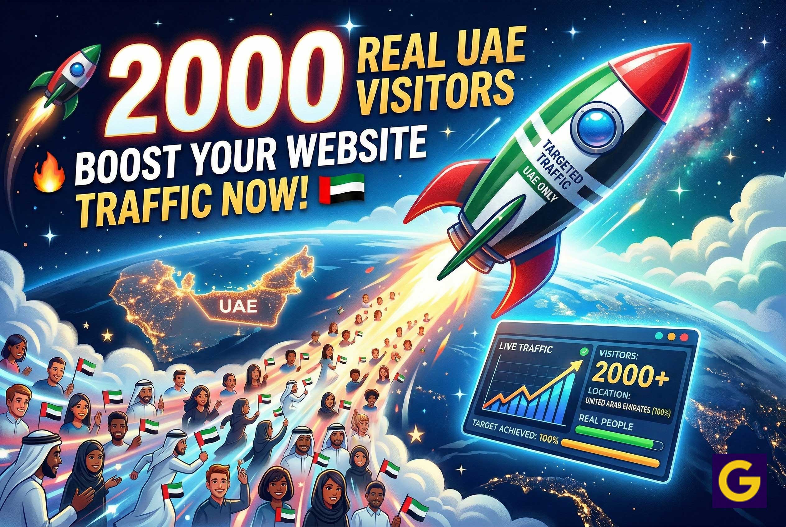 Get 6000 Real Traffic United Arab Emirates Targeted Visitors