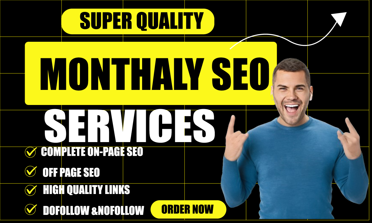 I Will complete monthly on page off page seo services google top.