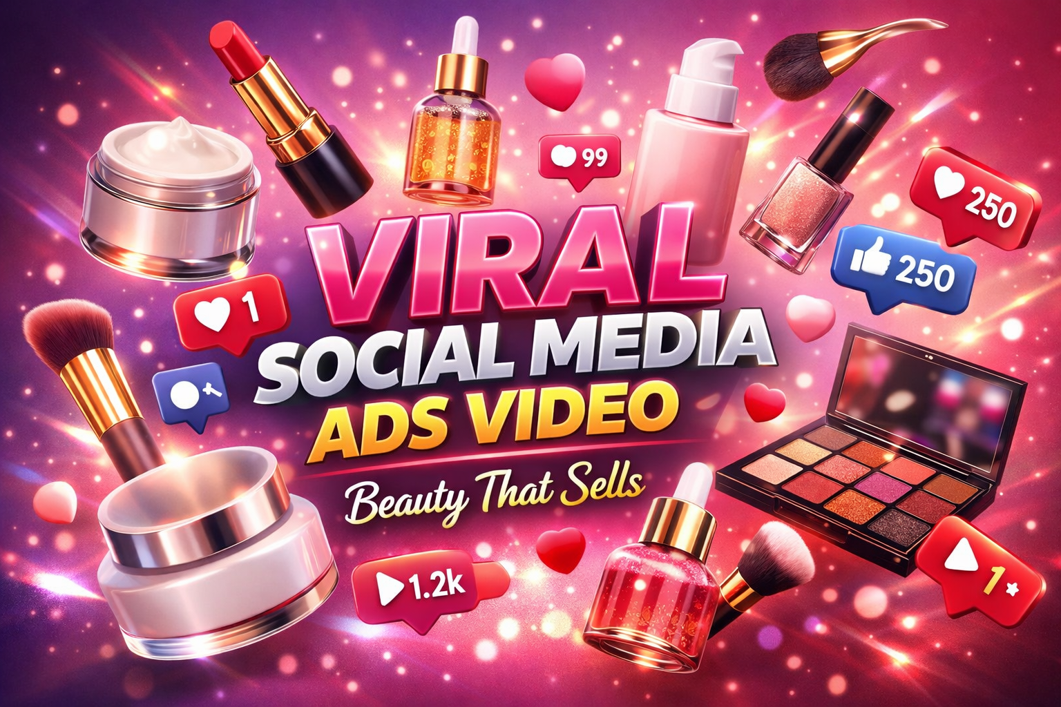 I will create viral social media ads for beauty and skincare products that boost sales