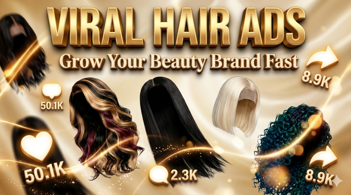 I will create high-converting hair extensions and wigs video ads that boost your sales fast