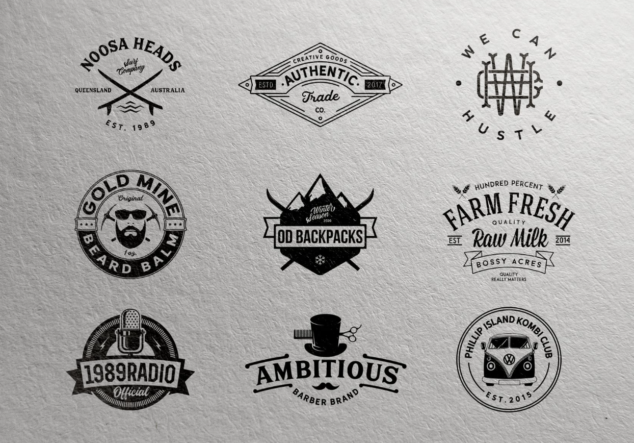 I will do vintage , retro , classic , hipster badge , outdoor or minimalist business logo design