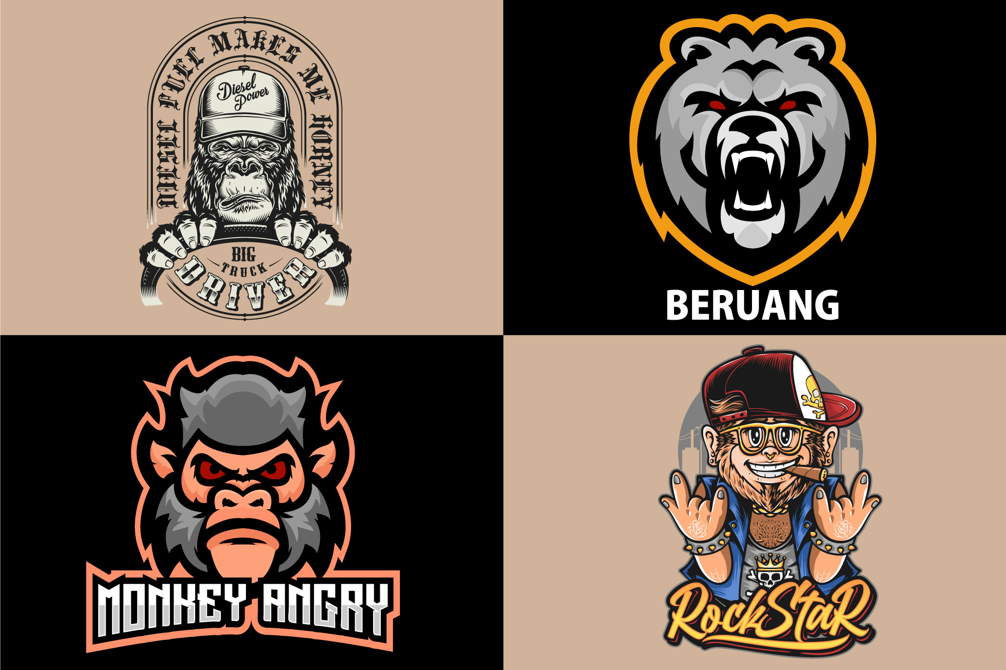 I will do luxury lion gorilla wolf etc logo for you