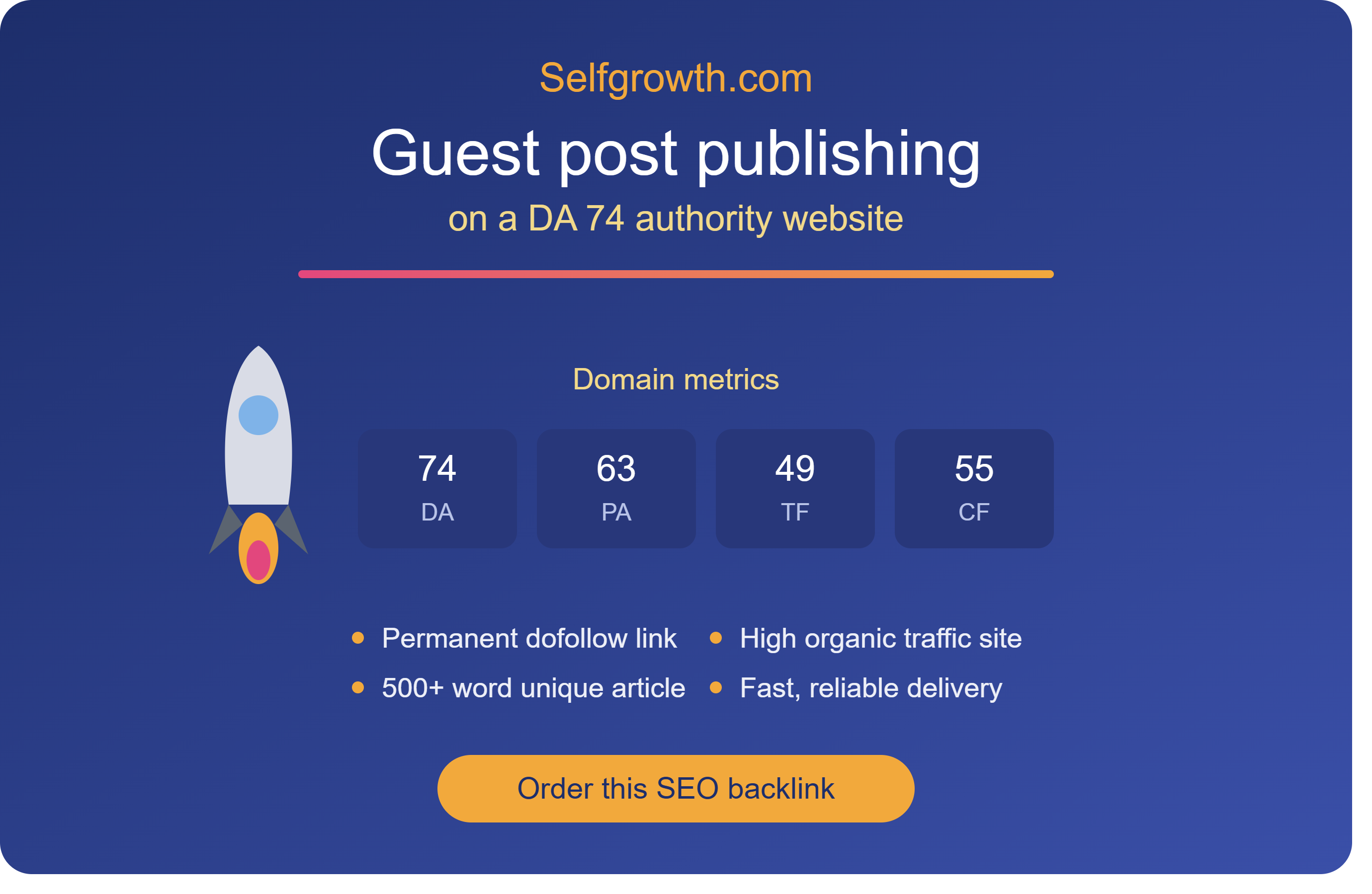 I will write andpublish SEO guest post on SelfGrowth DA 74 site with permanent dofollow backlink