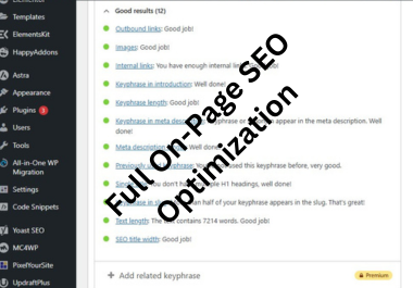 I will do Complete On-Page SEO: Meta Tags, Keywords & Site Structure Optimization.