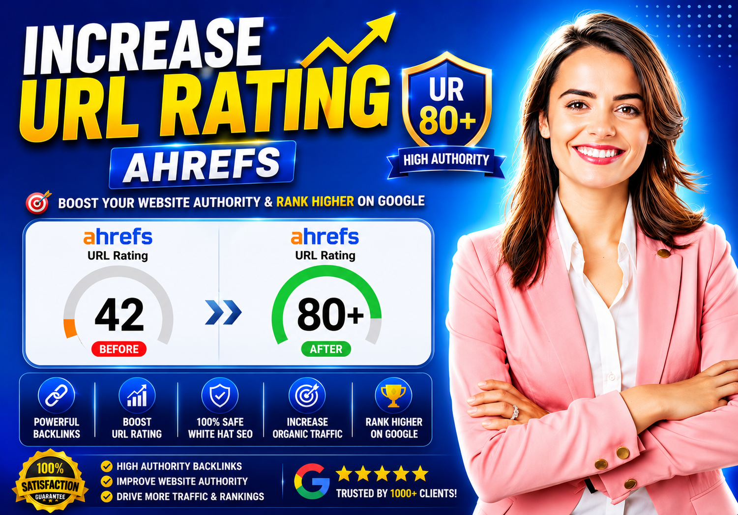 I will increase url rating ahrefs ur to 80 plus with ...