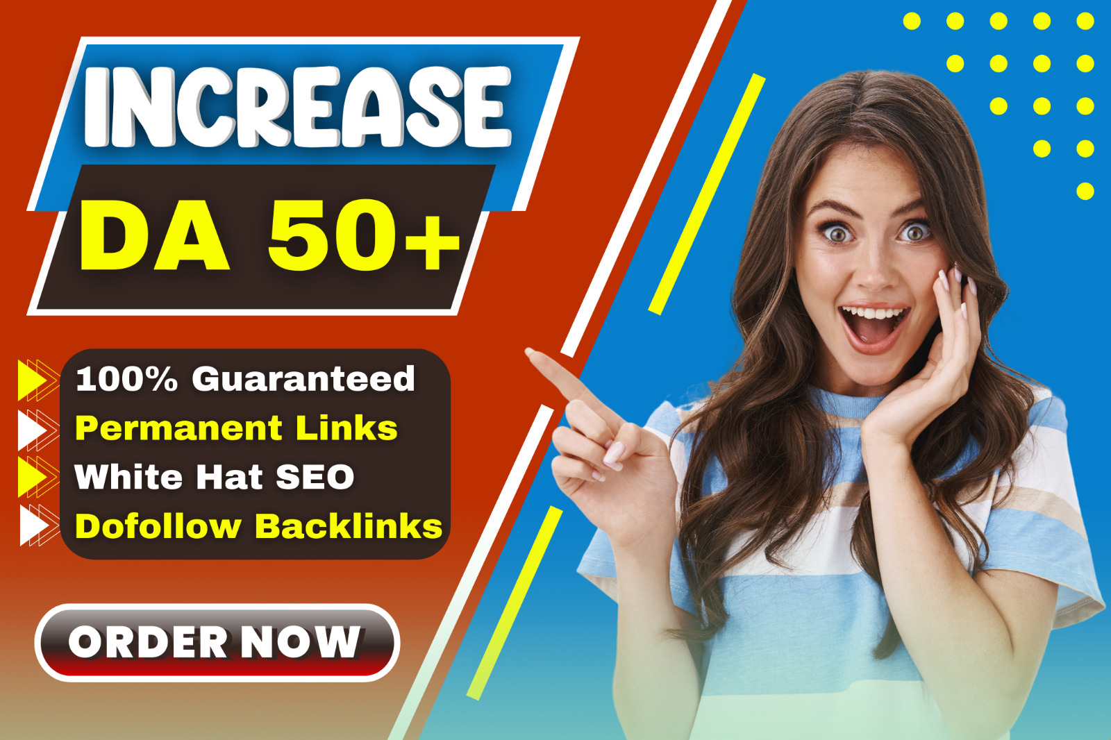 Increase MOZ DA to 50+ to improve ranking 