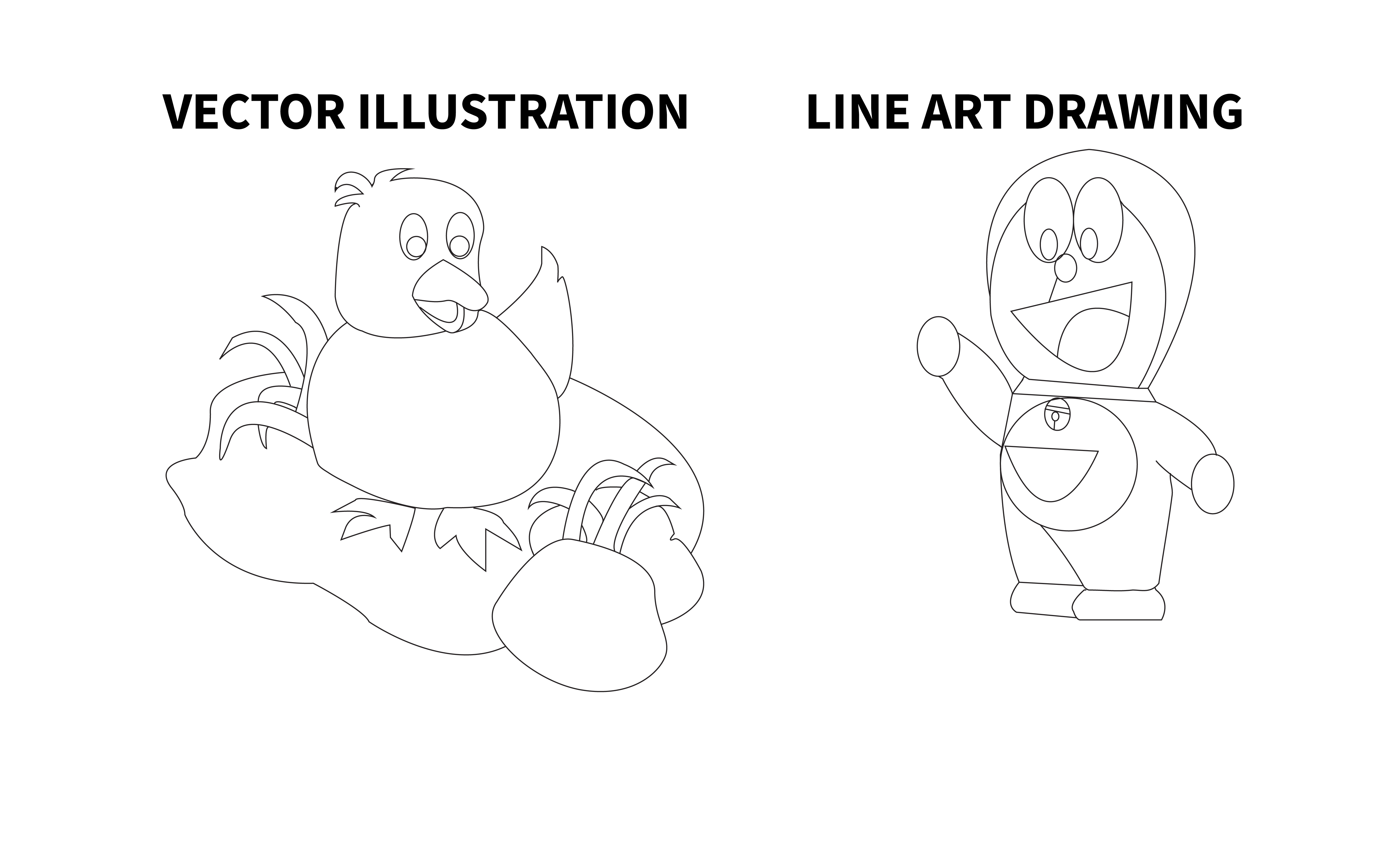 I will do line art drawing and illustration for any i...