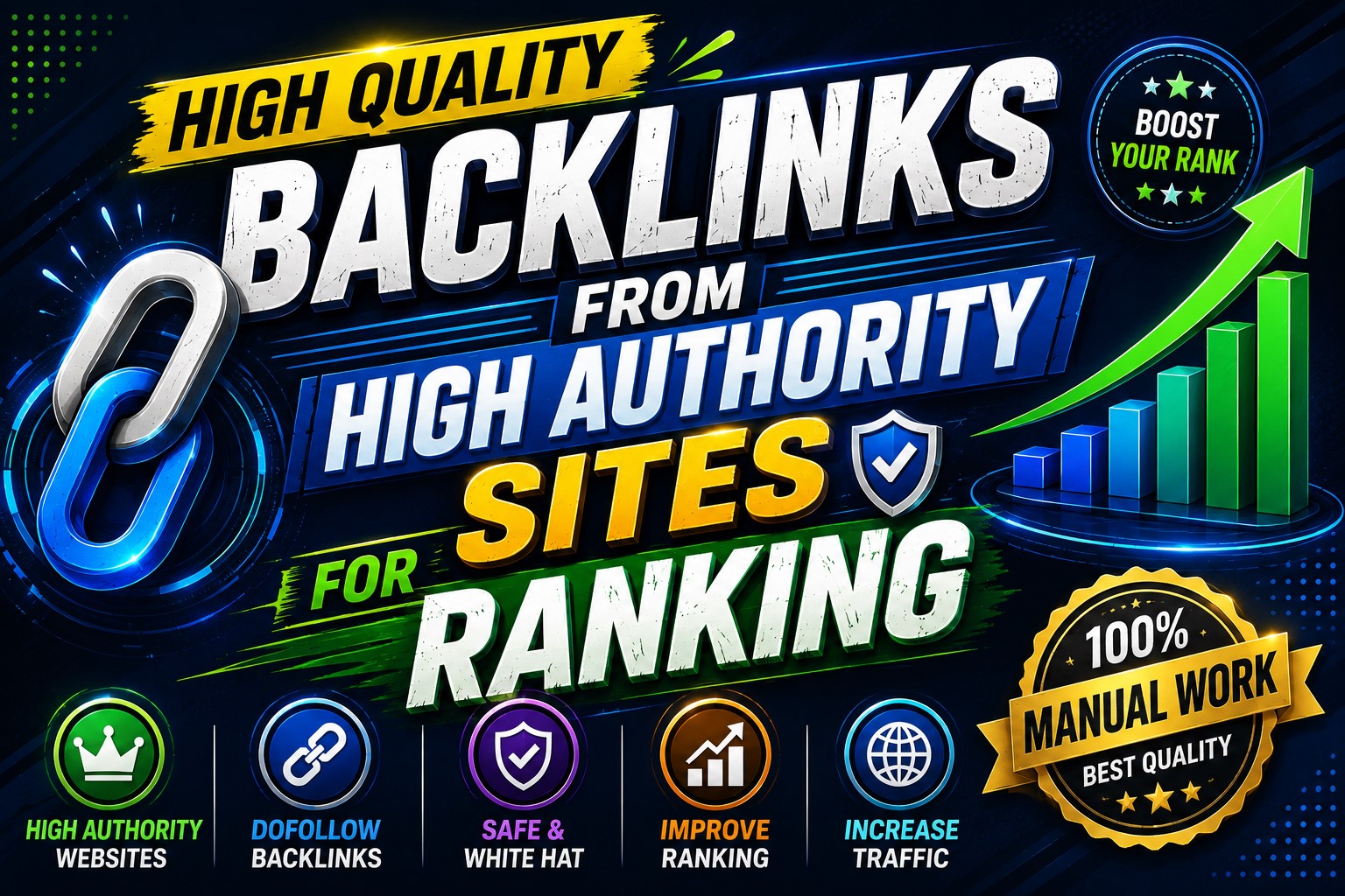 I will post 100 high quality backlinks from high authority sites for ranking