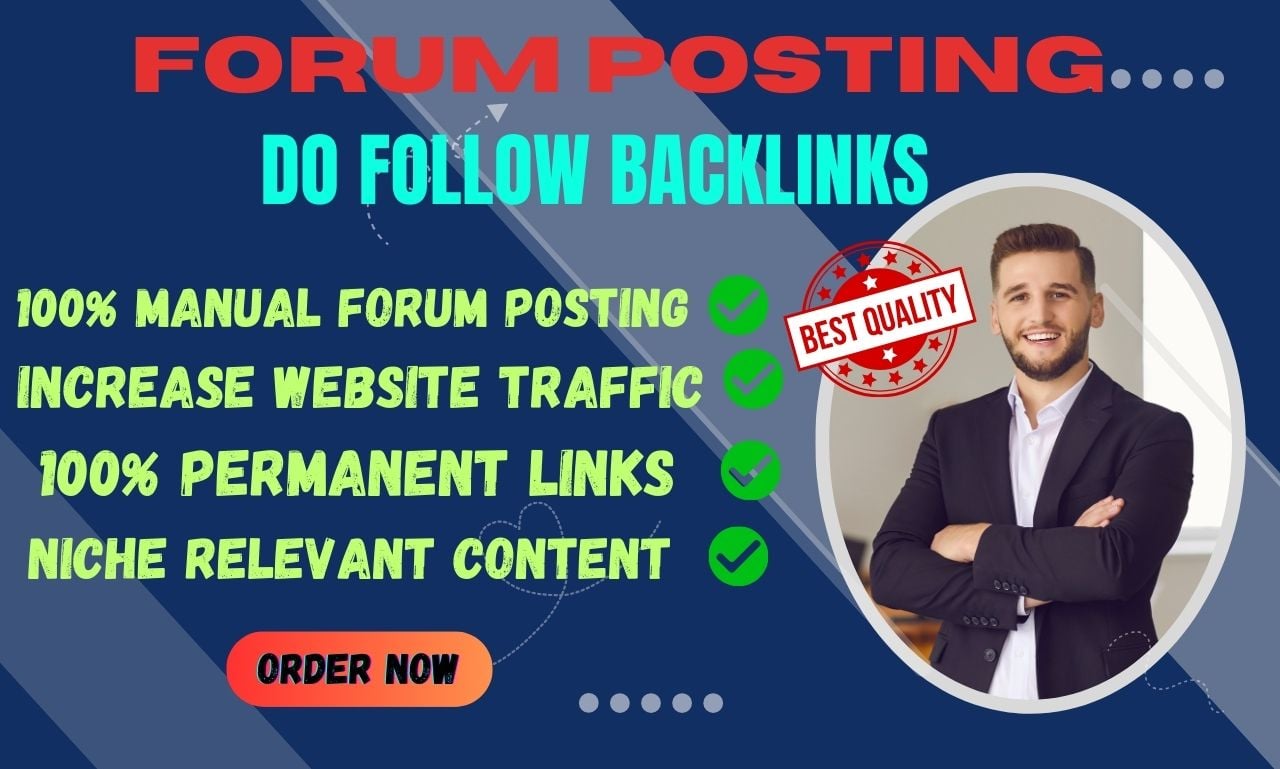 Website Ranking 30 Forum Posting High DA Do follow SEO Backlinks 