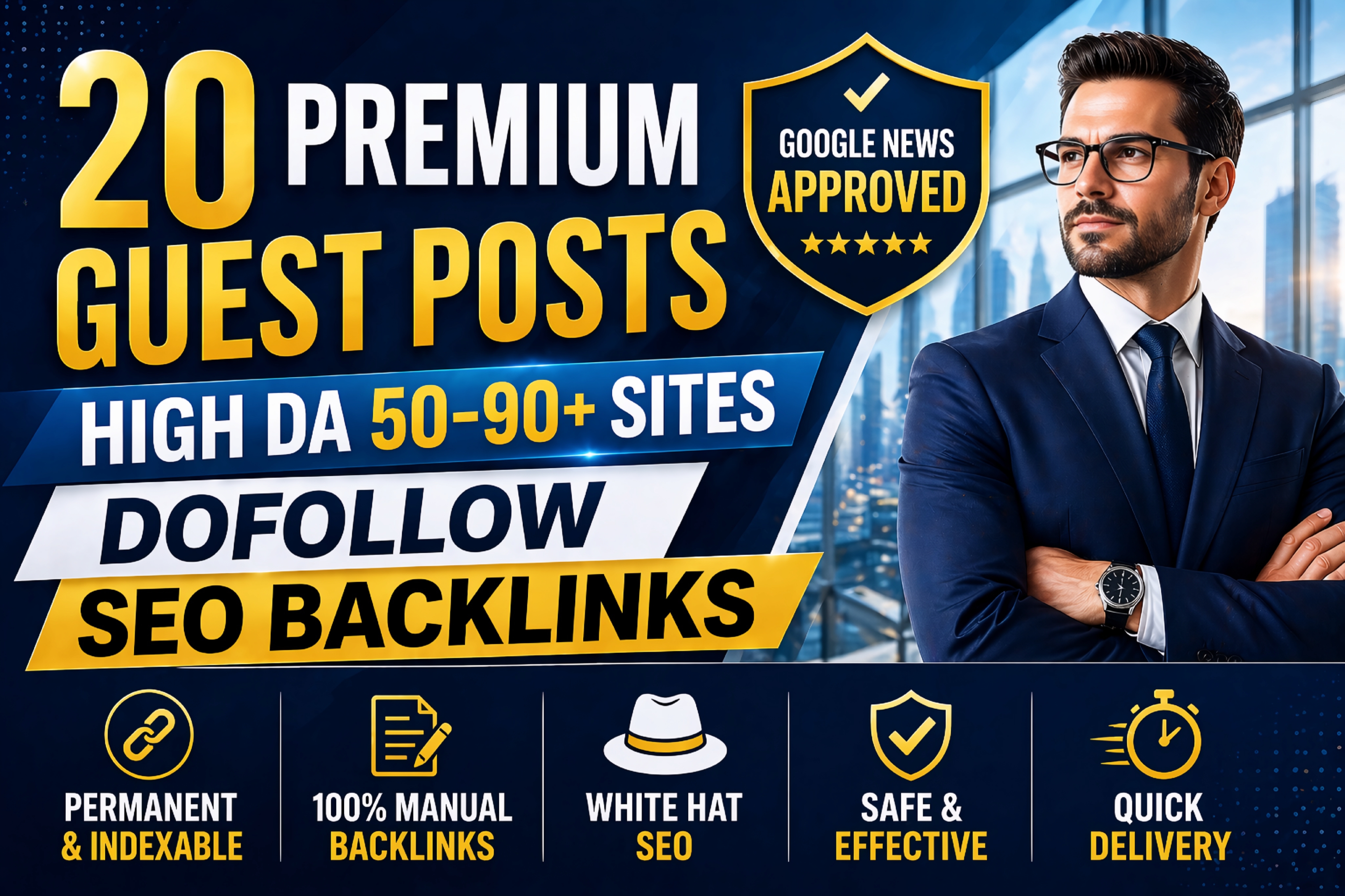 Publish 20 Premium Guest Posts On High DA 50- 90+ Sites With Dofollow Backlinks For SEO