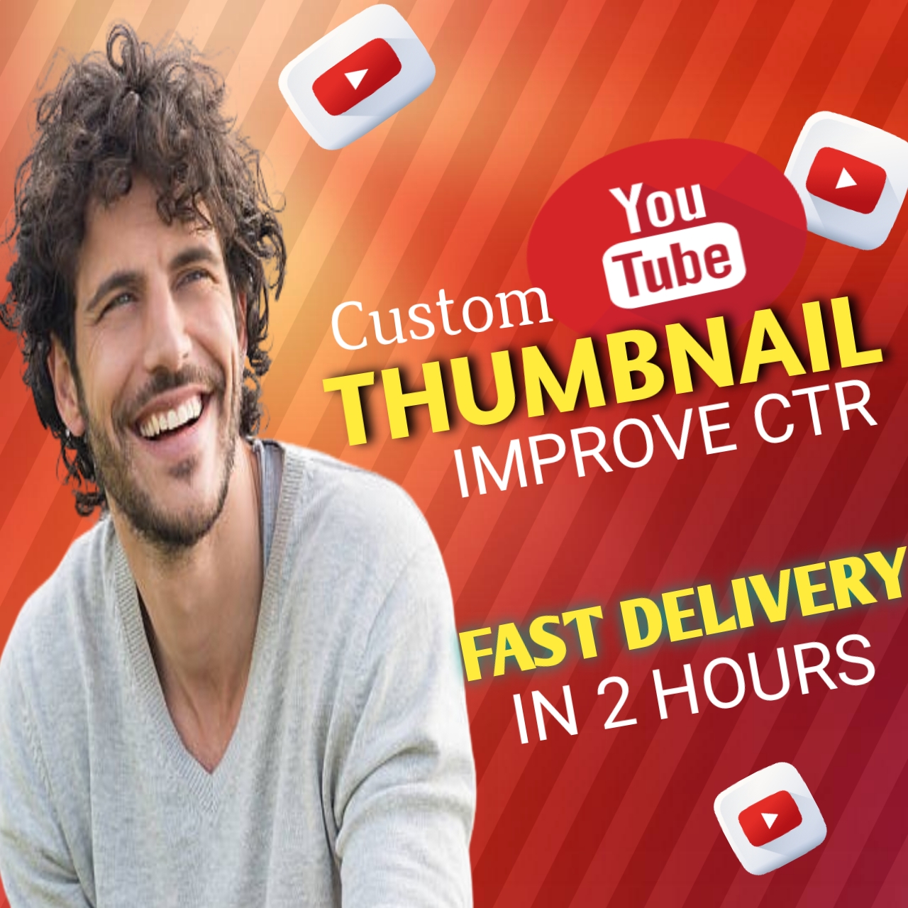 I will create mind blowing amazing thumbnail in three...