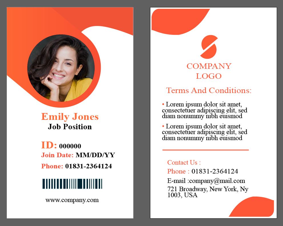 I will design id badge, name card, press pass, lan...