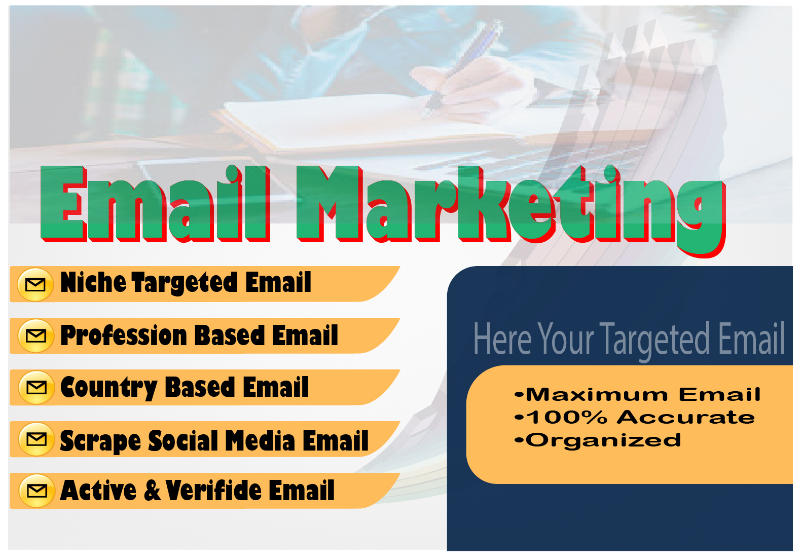 I will collection your email data, scrub, clean and...