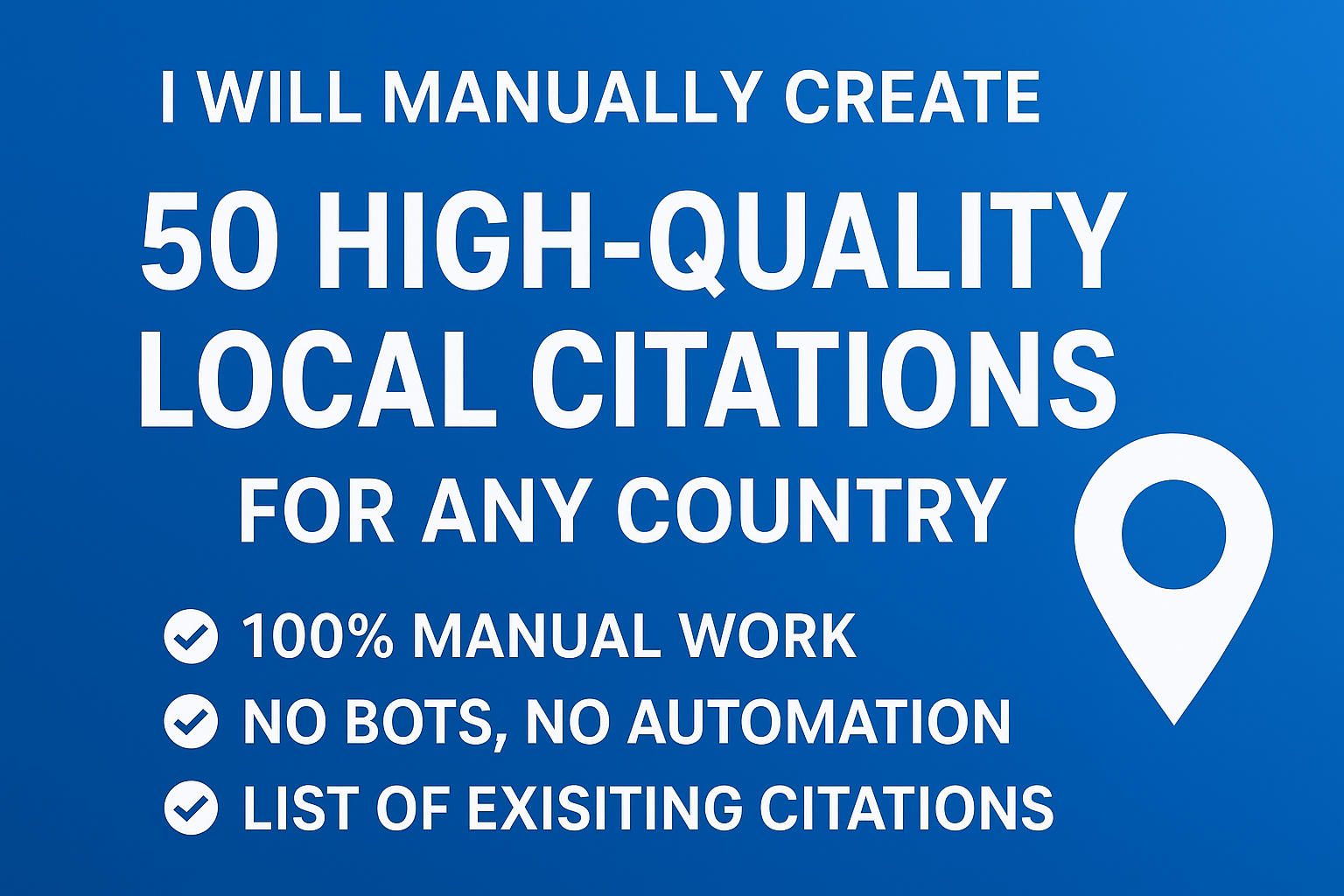 I Will Manually Create 50 High-Quality Local Citations for Any Country