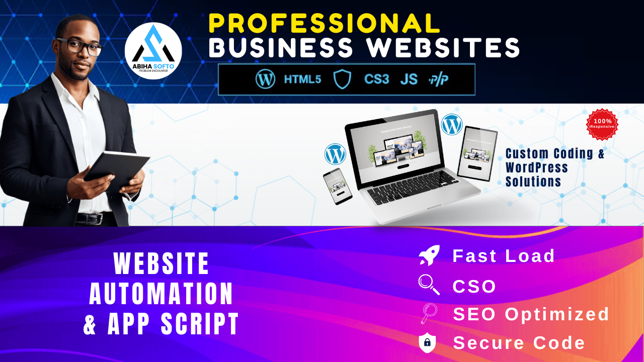 I will build professional business website developer ...