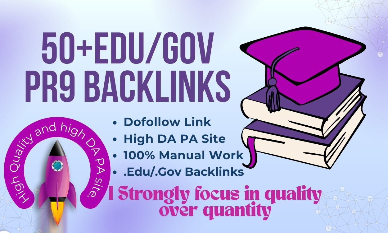 Handmade 50 High DA Dofollow ED GV profile Backlinks
