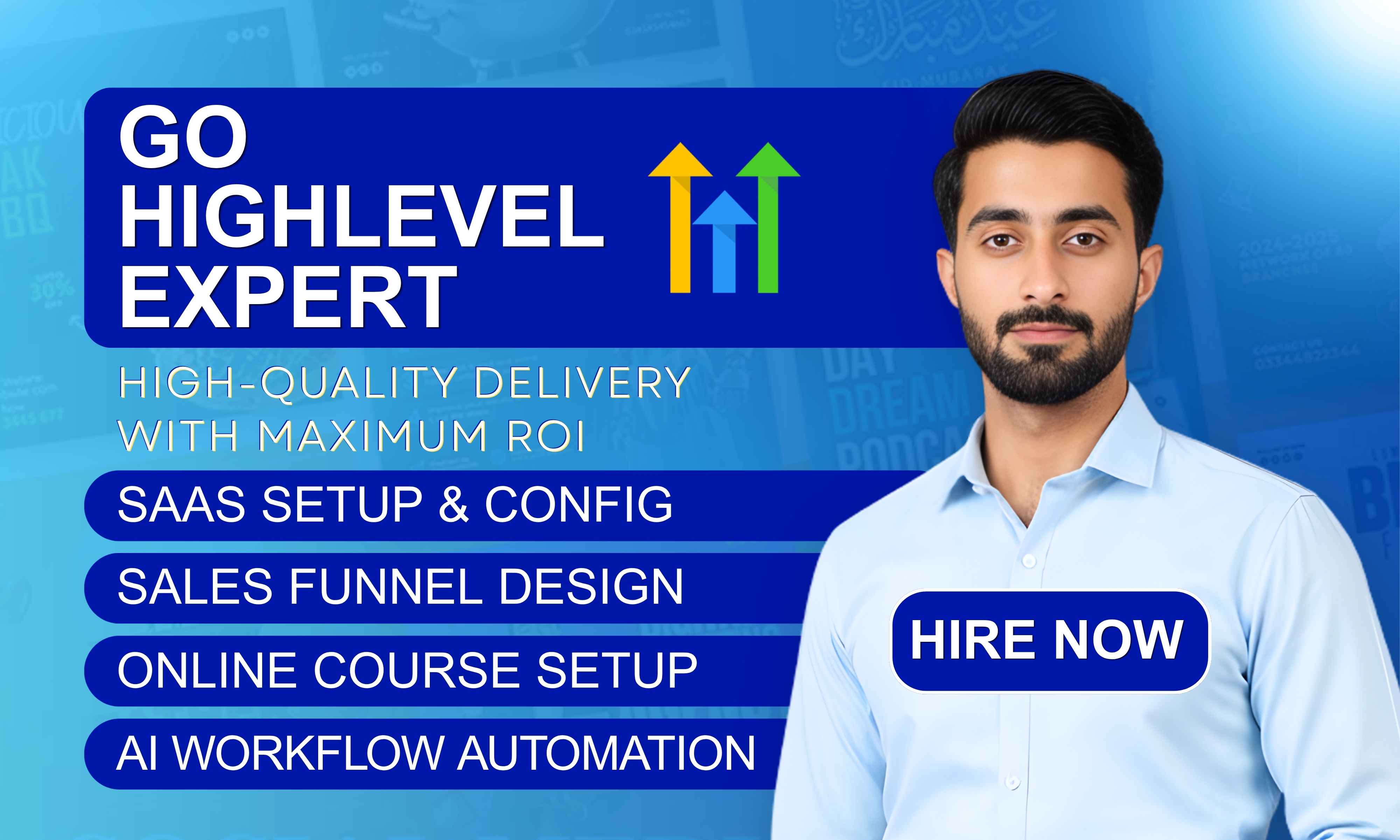 I will be ghl expert, ghl saas, ghl sales funnel, ...