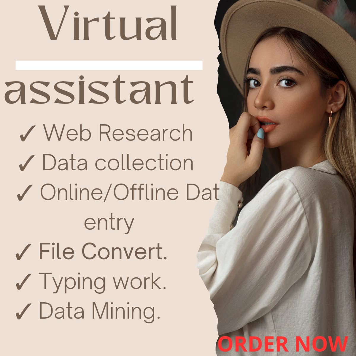I will be your virtual assistant for data entry or anything and available for permanent work 