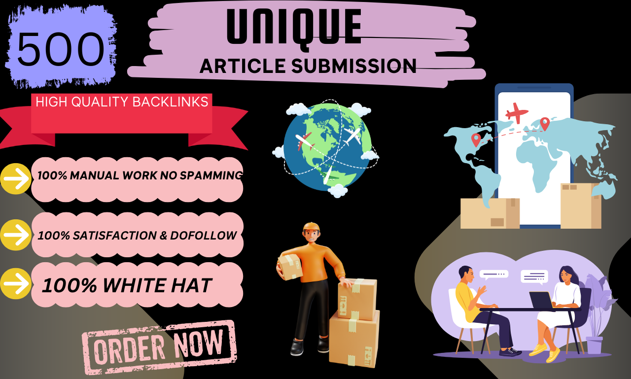 I will DO 500 UNIQUE High Quality Backlinks, 100 Sat...